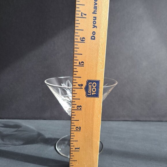 Morgantown Etched Crystal Low Sherbet Glass 4" Vintage Laurel Wreath Cut Stem - Picture 8 of 16